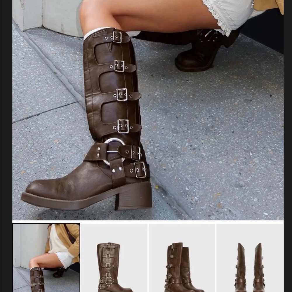 BOOTS PRINCESS POLLY BUCKLE DOWN BROWN BOOTS